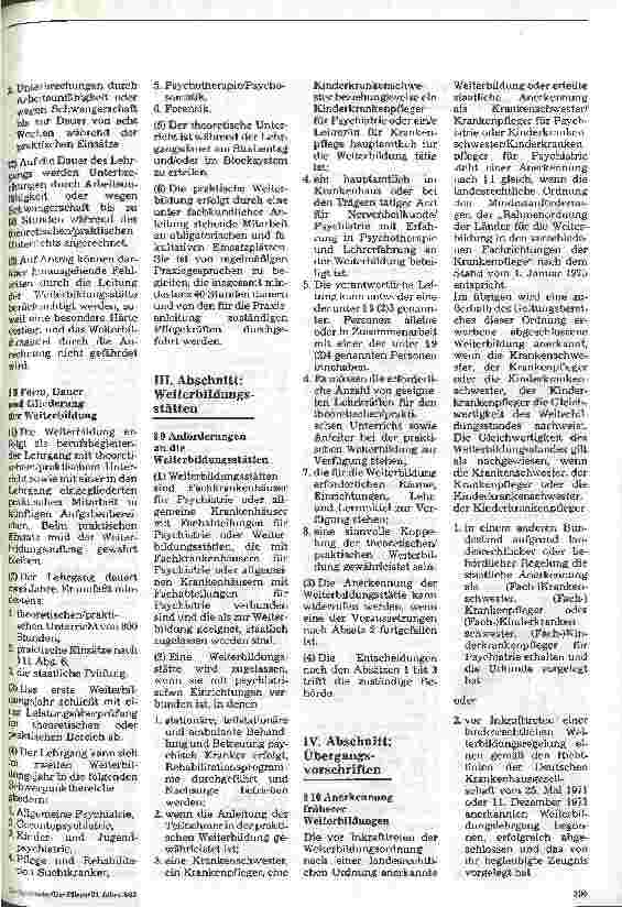 Vorschauseite 2: Einheitliches Weiterbildungsgesetz für psychiatrische Pflege mit Weiterbildungsund Prüfungsordnung - ein Entwurf