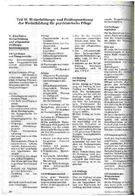 Vorschauseite 3: Einheitliches Weiterbildungsgesetz für psychiatrische Pflege mit Weiterbildungsund Prüfungsordnung - ein Entwurf