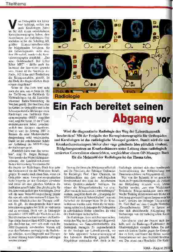 Vorschauseite 1: Ein Fach bereitet seinen Abgang vor