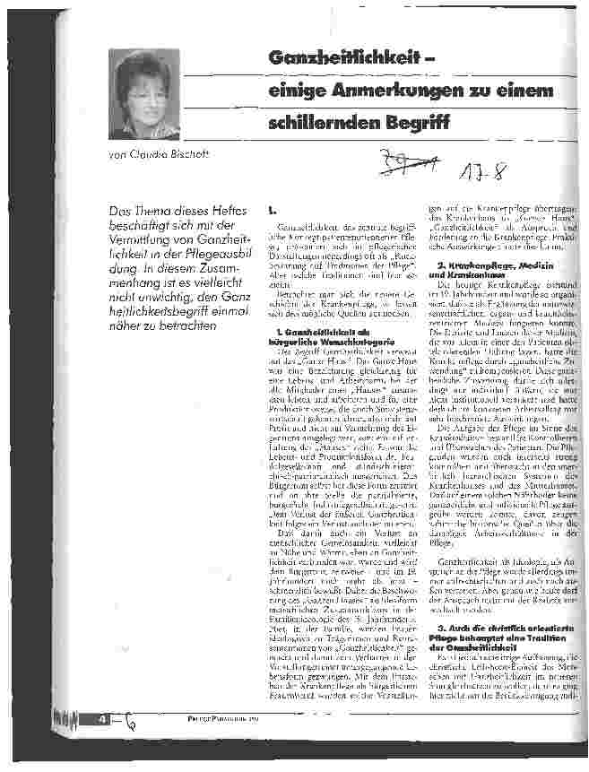 Vorschauseite 1: Ganzheitlichkeit - einige Anmerkungen zu einem schillernden Begriff