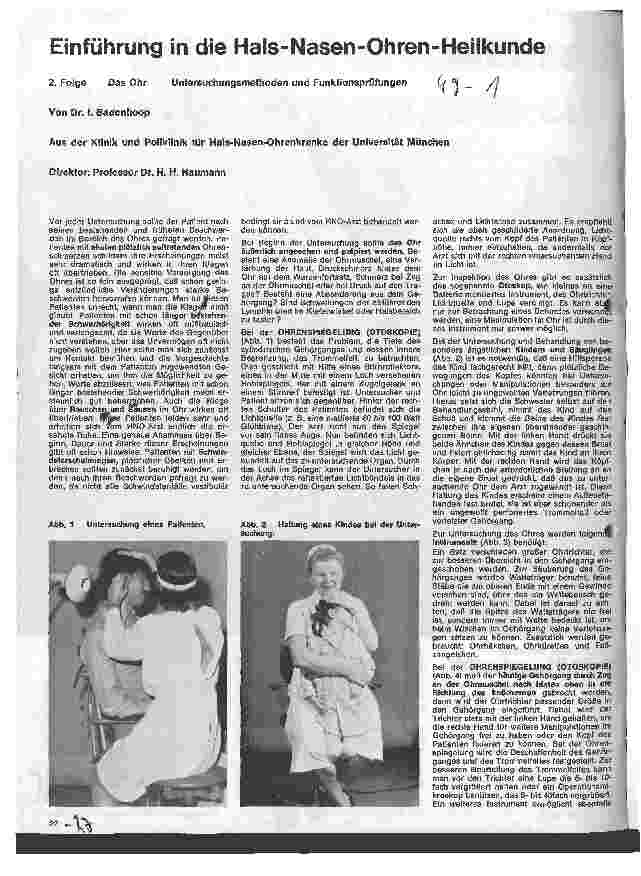 Vorschauseite 1: Einführung in die Hals - Nasen - Ohren - Heilkunde 2. Folge: Das Ohr - Untersuchungsmethoden u. Funktionsprüfungen