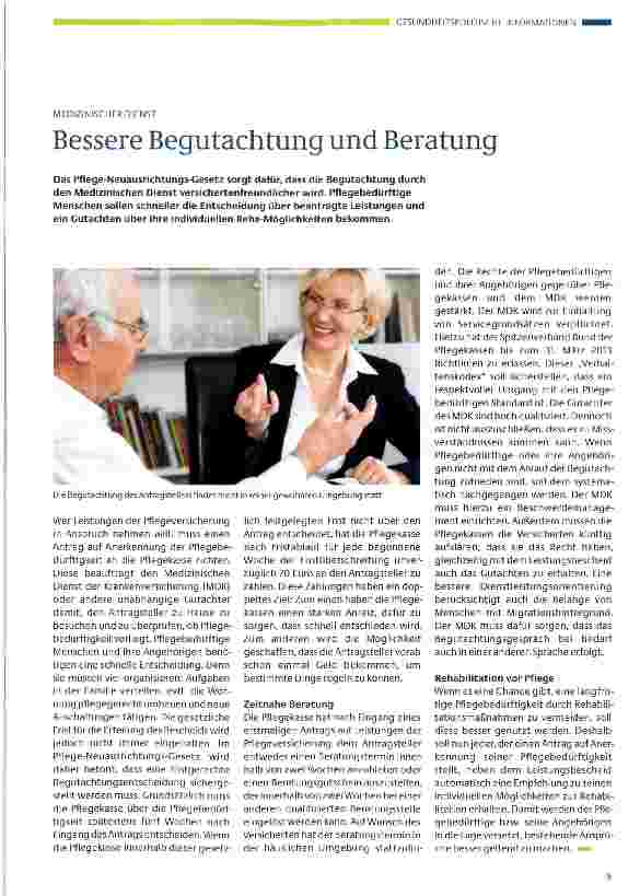 Vorschauseite 1: Bessere Begutachtung und Beratung