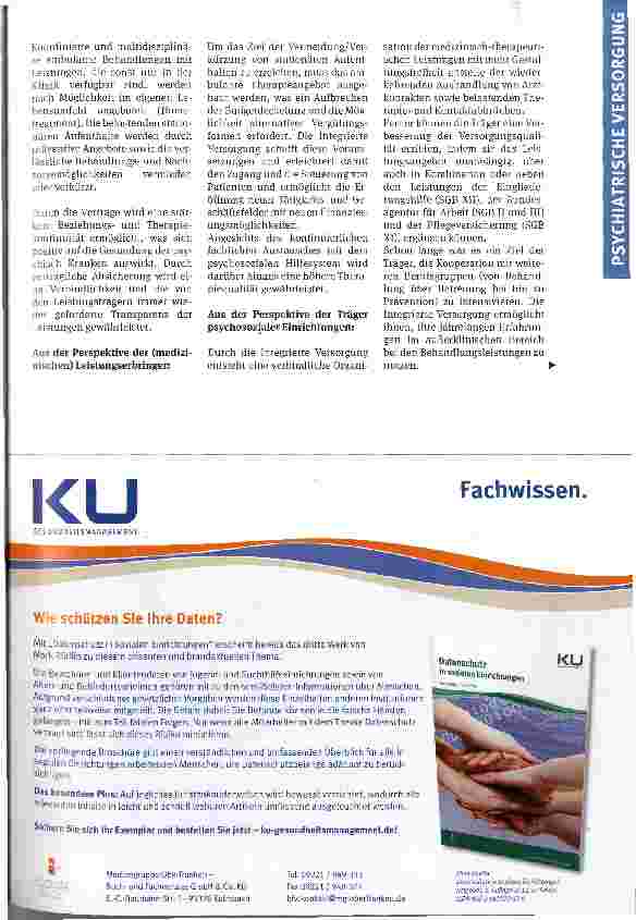 Vorschauseite 4: Versorgungsbrüche vermeidenIntegrierte Versorgung und Managed-Care-Ansätze in der Psychiatrie
