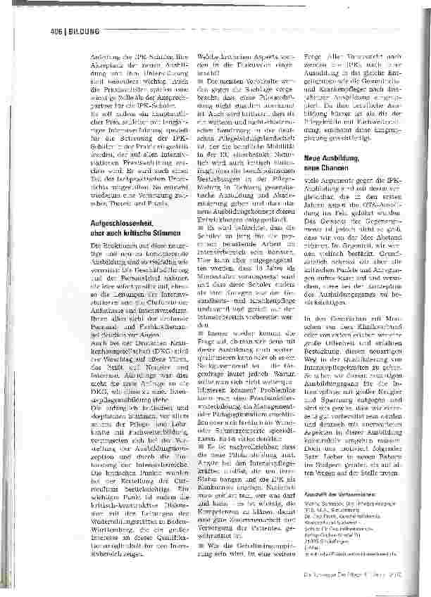 Vorschauseite 3: Intensivschwester in drei Jahren