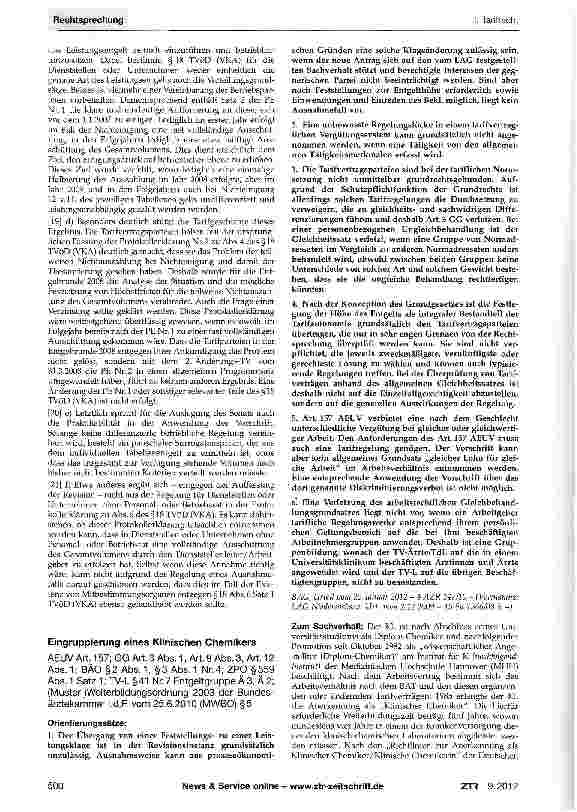 Vorschauseite 1: Eingruppierung eines Klinischen Chemikers