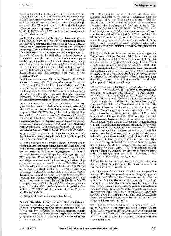 Vorschauseite 2: Eingruppierung eines Klinischen Chemikers