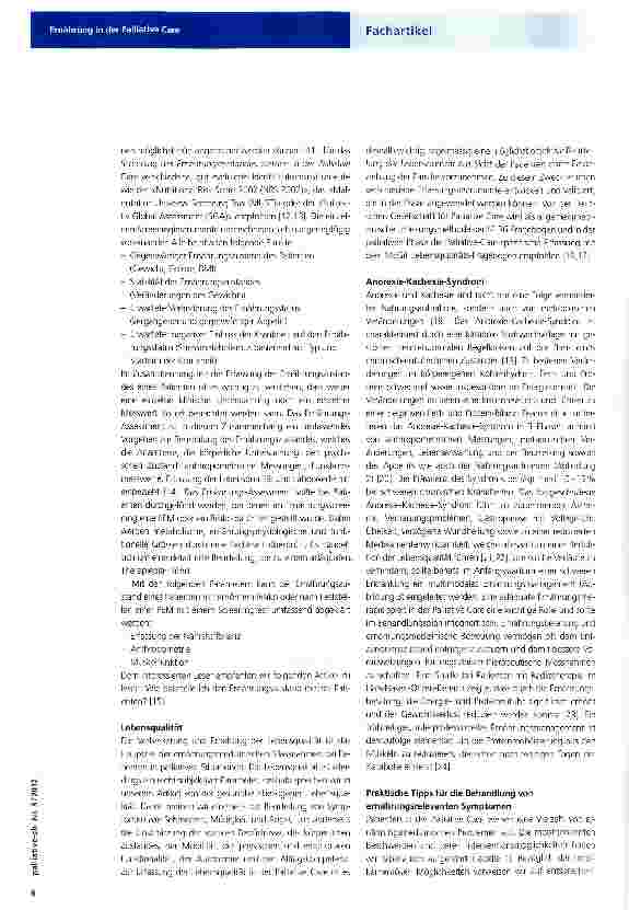 Vorschauseite 2: Ernährung in der Palliative Care: Praxisrelevante Aspekte