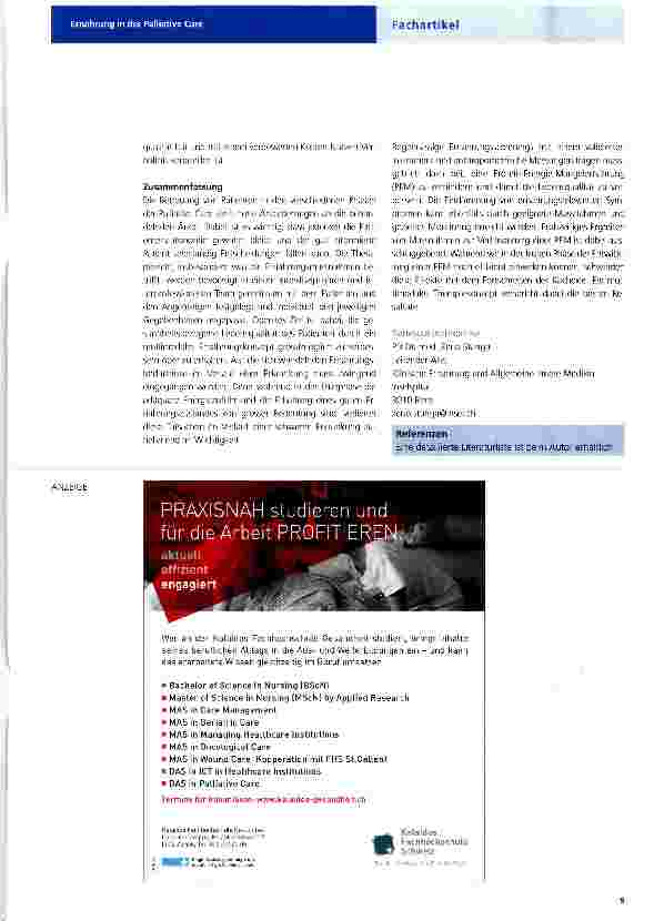 Vorschauseite 5: Ernährung in der Palliative Care: Praxisrelevante Aspekte