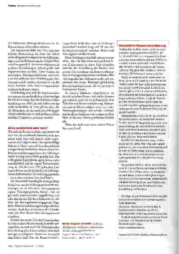 Vorschauseite 5: Die Rente ist sicher! ?