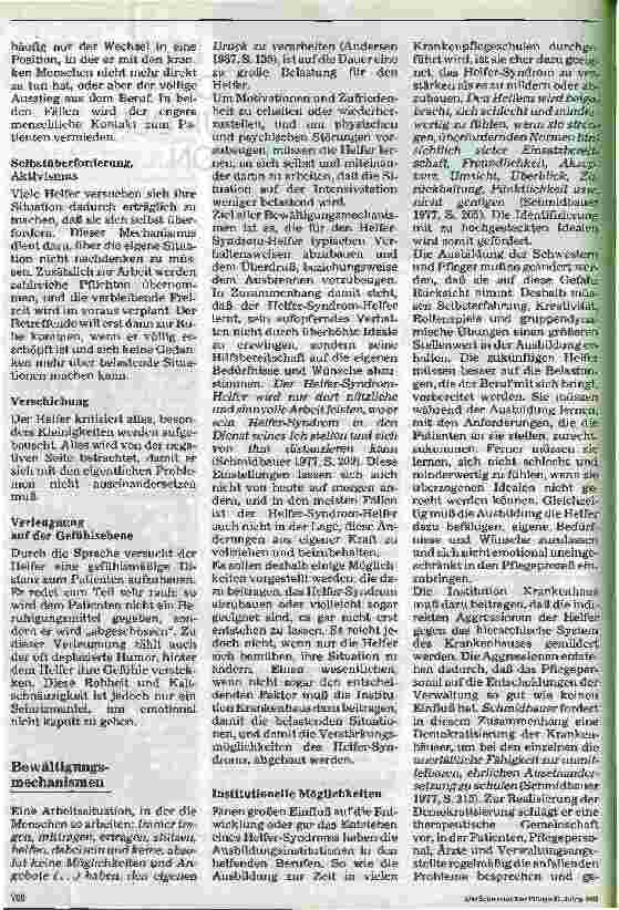 Vorschauseite 2: Die Bedeutung des Helfersyndroms für die Arbeit auf der Intensivstation - 3. Teil (Schluß)