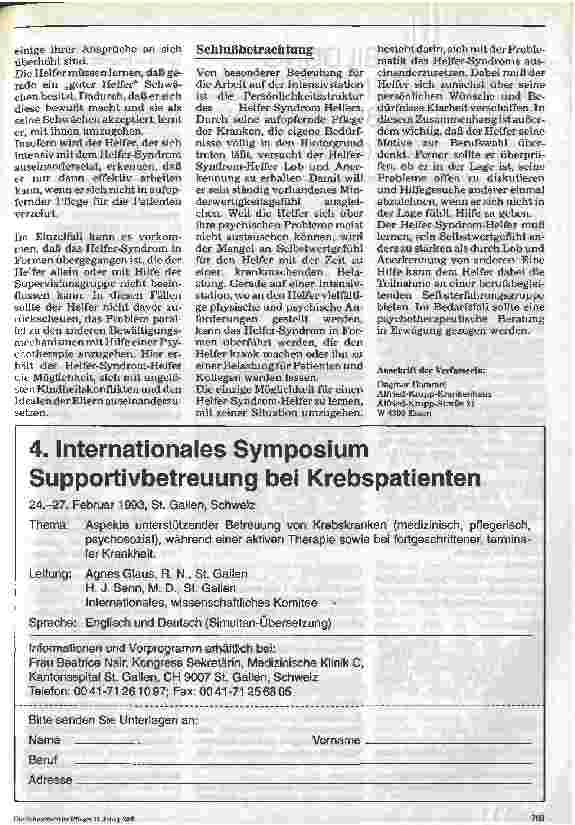 Vorschauseite 5: Die Bedeutung des Helfersyndroms für die Arbeit auf der Intensivstation - 3. Teil (Schluß)