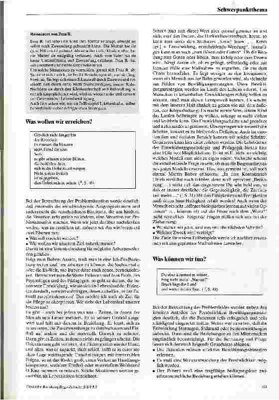 Vorschauseite 4: Mit langzeitkranken Menschen leben lernen Eine Aufgabe für die Krankenpflegeausbildung?