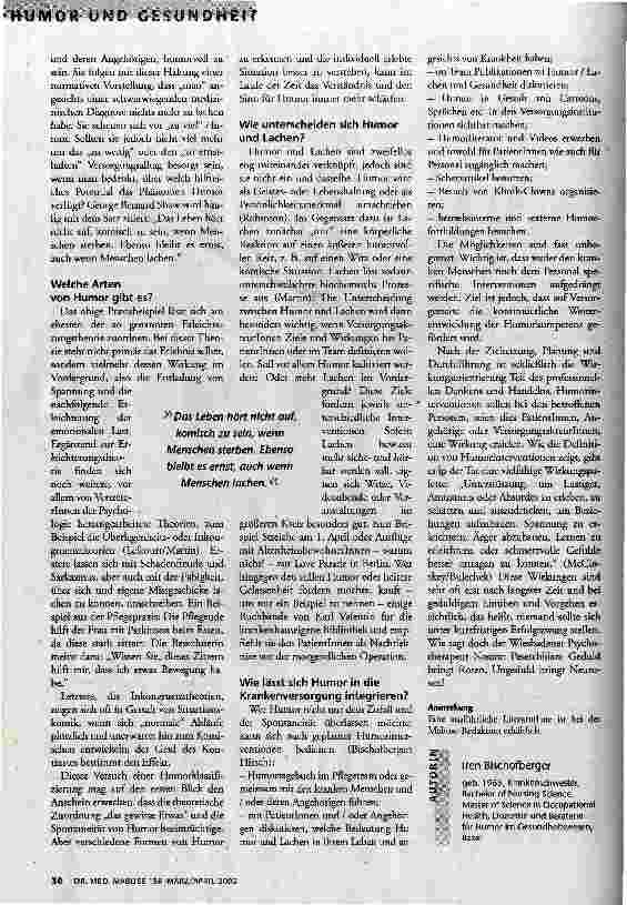 Vorschauseite 3: Humor als Lebenshaltung