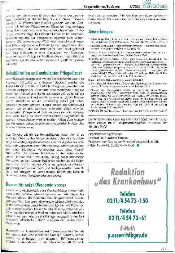 Vorschauseite 5: Zur Theorie und Praxis der Kooperationen und Fusionen im Krankenhausbereich