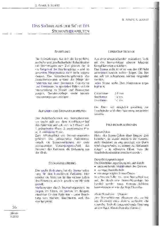 Vorschauseite 1: Das Stoma aus der Sicht des Stomatherapeuten