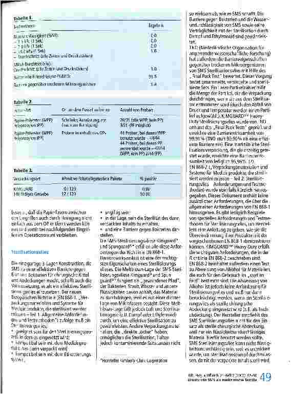 Vorschauseite 3: Einsatz von SMS (Spunbond-Meltblown-Spunbond) als medizinische Textilie