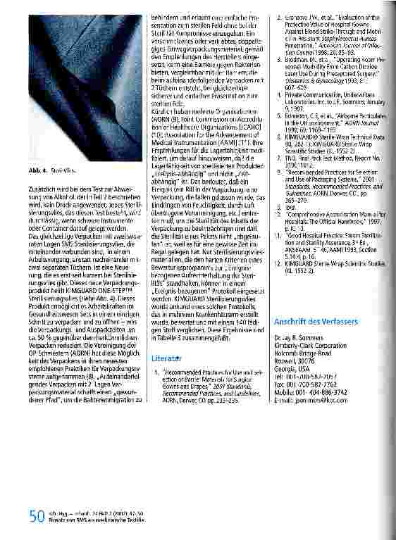 Vorschauseite 4: Einsatz von SMS (Spunbond-Meltblown-Spunbond) als medizinische Textilie
