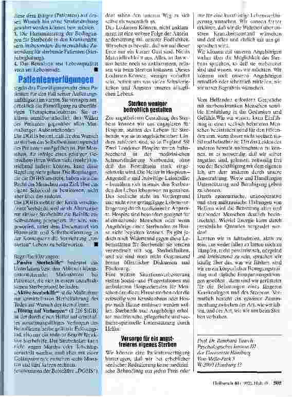 Vorschauseite 4: Wie können wir angstfrei mit Sterben und Tod umgehen