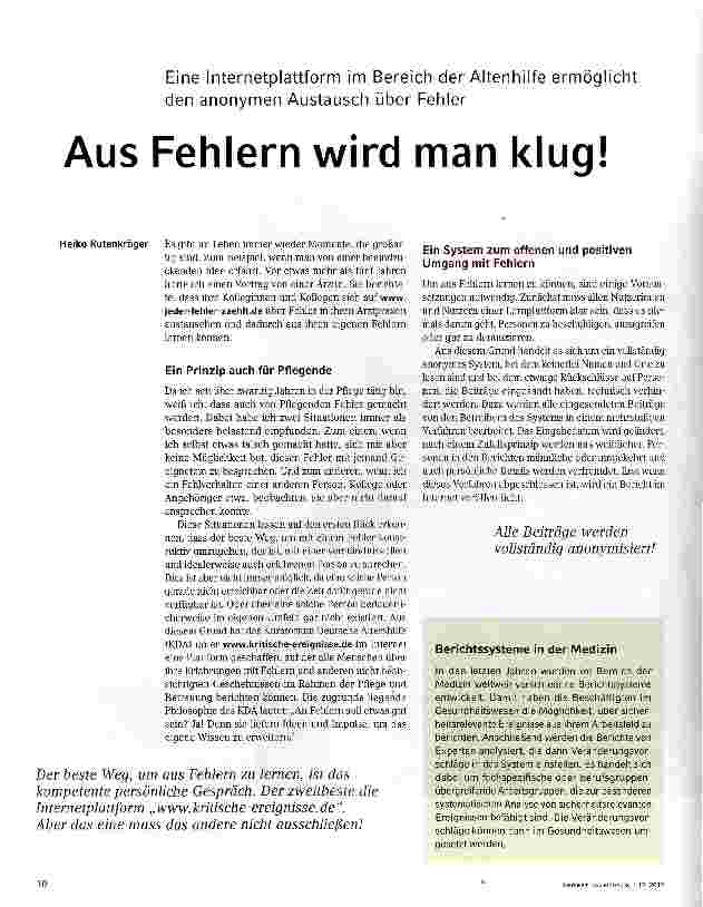 Vorschauseite 1: Aus Fehlern wird man klug!