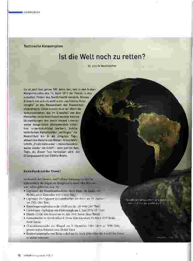Vorschauseite 1: Ist die Welt noch zu retten?