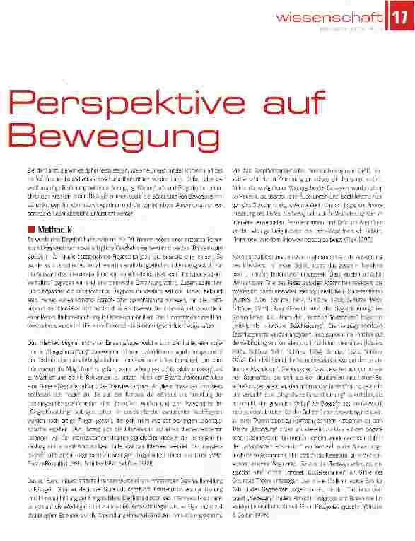 Vorschauseite 2: Fallstudie: Biografische Perspektive auf Körper und Bewegung