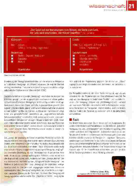 Vorschauseite 6: Fallstudie: Biografische Perspektive auf Körper und Bewegung