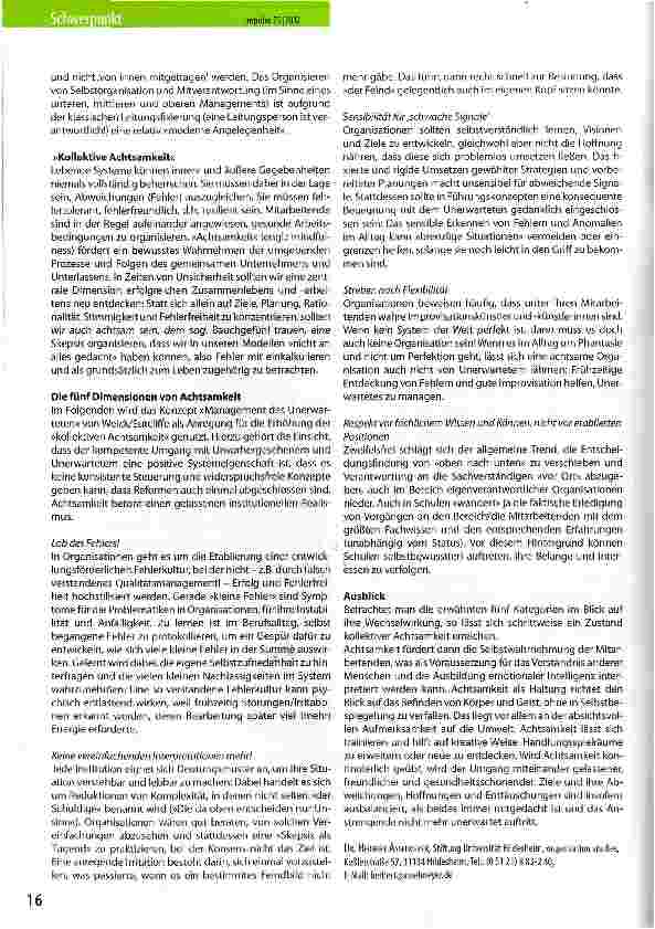 Vorschauseite 2: Selbstmanagement und Achtsamkeit als Strategie gegen Burnout?!