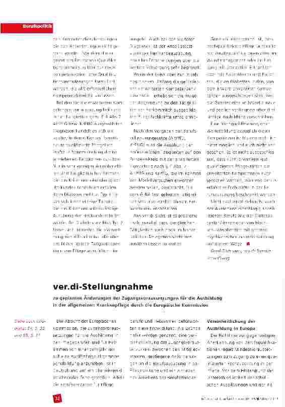 Vorschauseite 1: ver.di-Stellungnahme