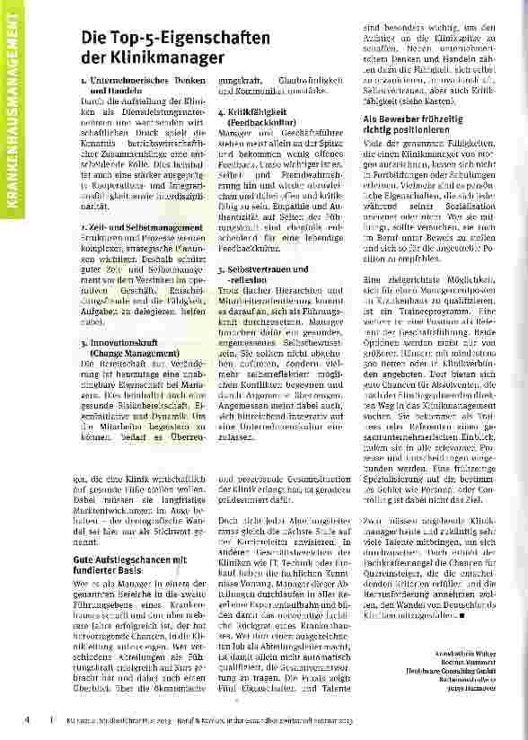 Vorschauseite 3: Die Klinikmanager von morgen