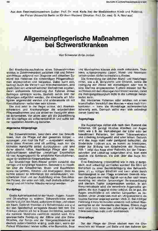 Vorschauseite 1: Allgemeinpflegerische Maßnahmen bei Schwerstkranken