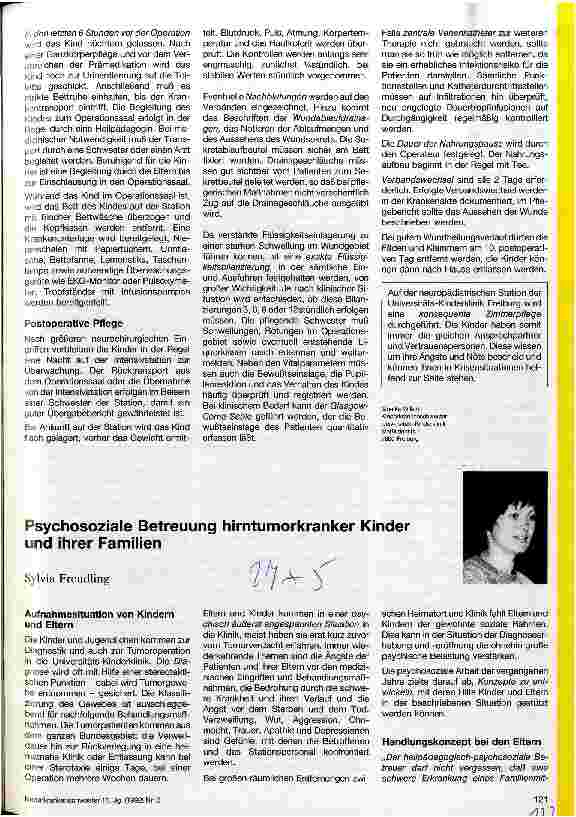 Vorschauseite 1: Psychosoziale Betreuung hirntumorkranker Kinder und ihrer Familien