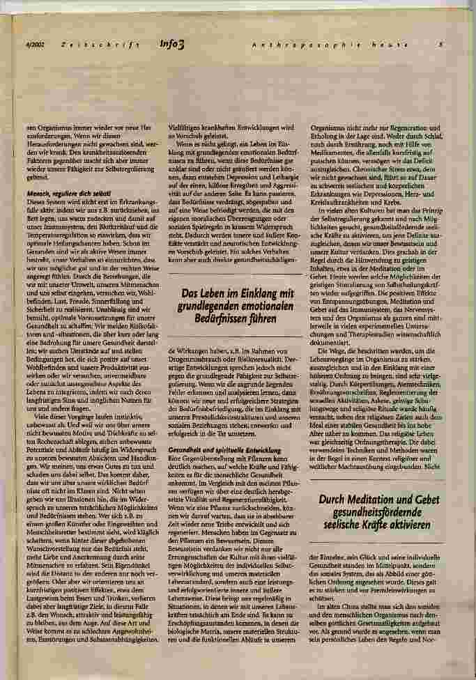 Vorschauseite 2: Gesundheit und eine langes Leben! Jeder Mensch kann sich selbst regulieren