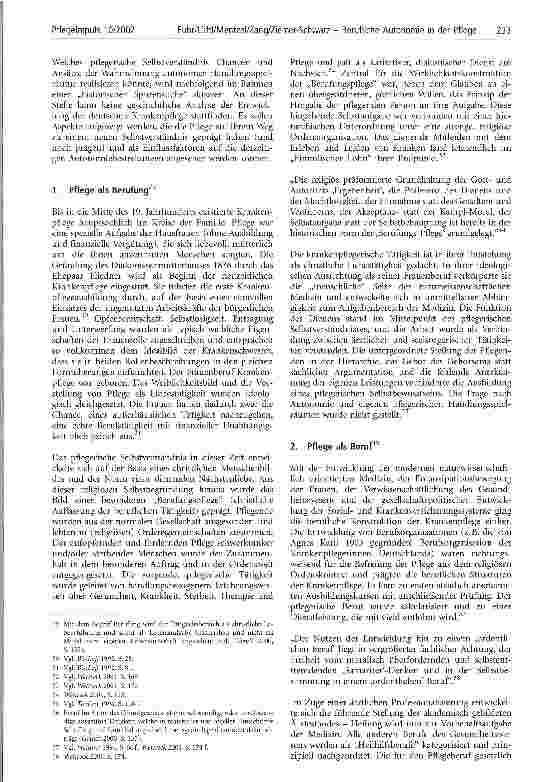 Vorschauseite 4: Berufliche Autonomie in der Pflege