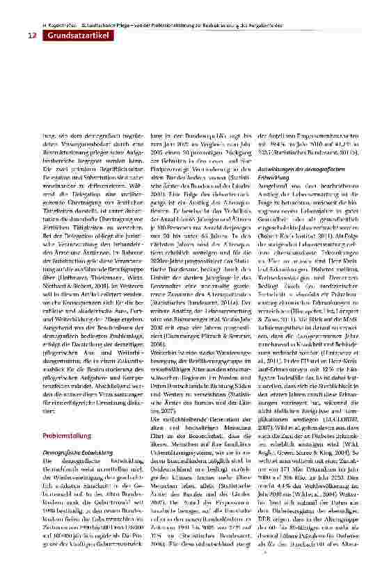 Vorschauseite 2: Zukunftschance Pflege -von der Professionalisierung zur Restrukturierung des Aufgabenfeldes