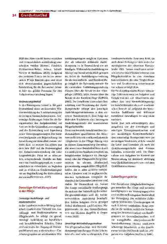 Vorschauseite 4: Zukunftschance Pflege -von der Professionalisierung zur Restrukturierung des Aufgabenfeldes