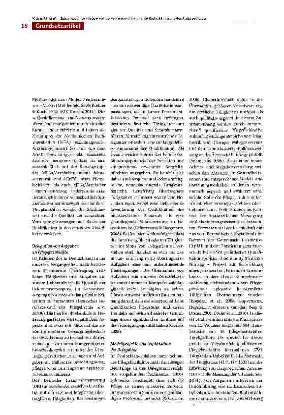 Vorschauseite 6: Zukunftschance Pflege -von der Professionalisierung zur Restrukturierung des Aufgabenfeldes