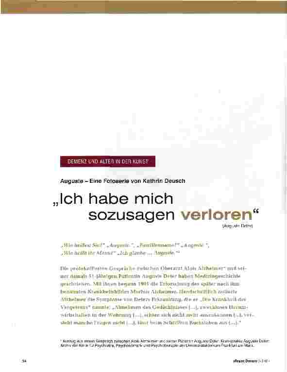 Vorschauseite 1: „Ich habe mich sozusagen verloren