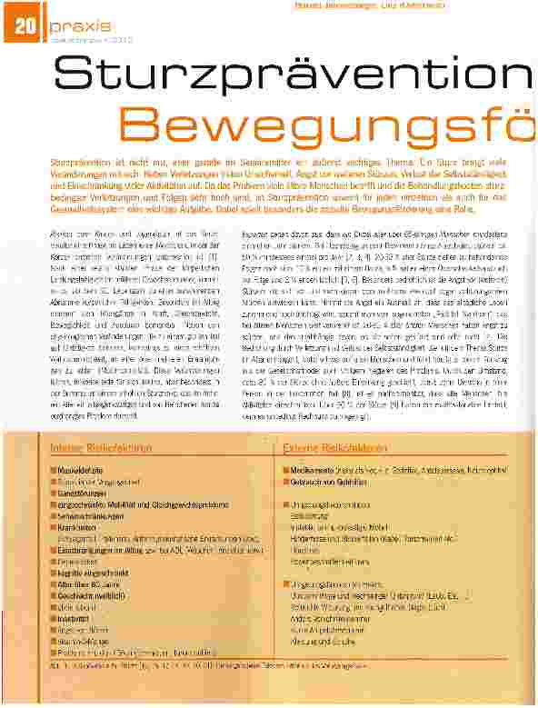 Vorschauseite 1: Sturzprävention durch Bewegungsförderung