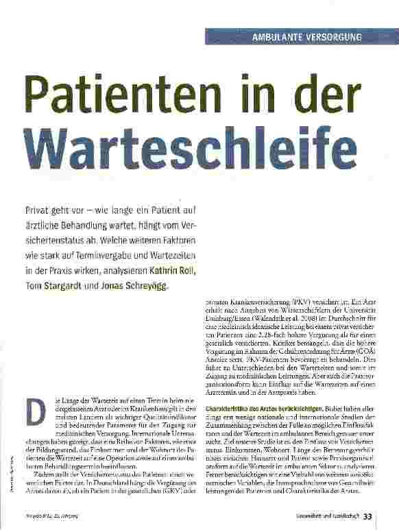 Vorschauseite 2: Patienten in der Warteschleife