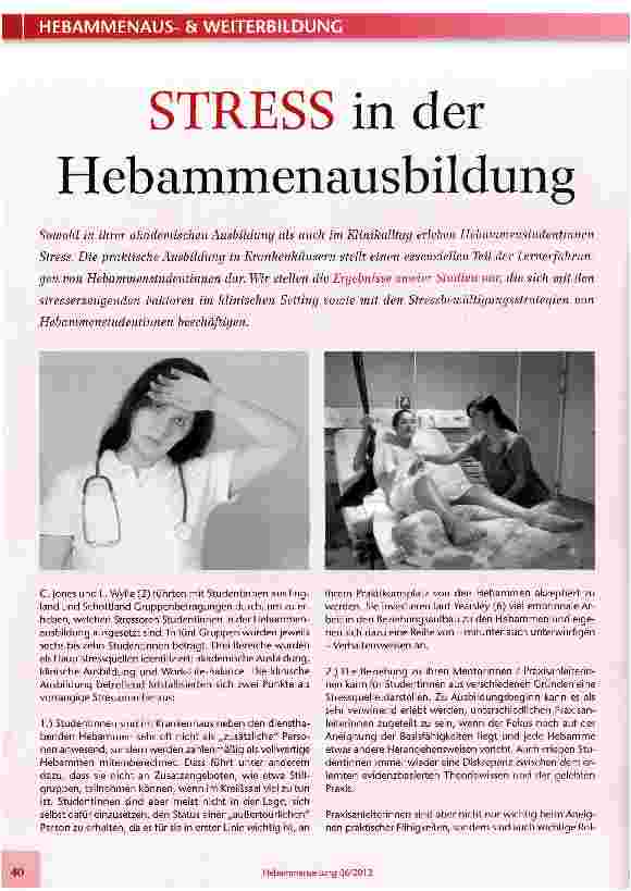 Vorschauseite 1: STRESS in der Hebammenausbildung
