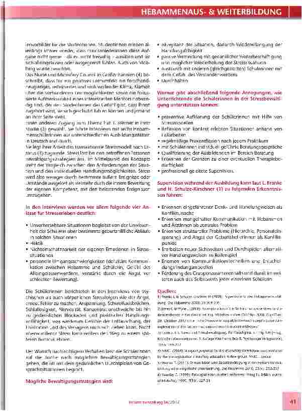 Vorschauseite 2: STRESS in der Hebammenausbildung