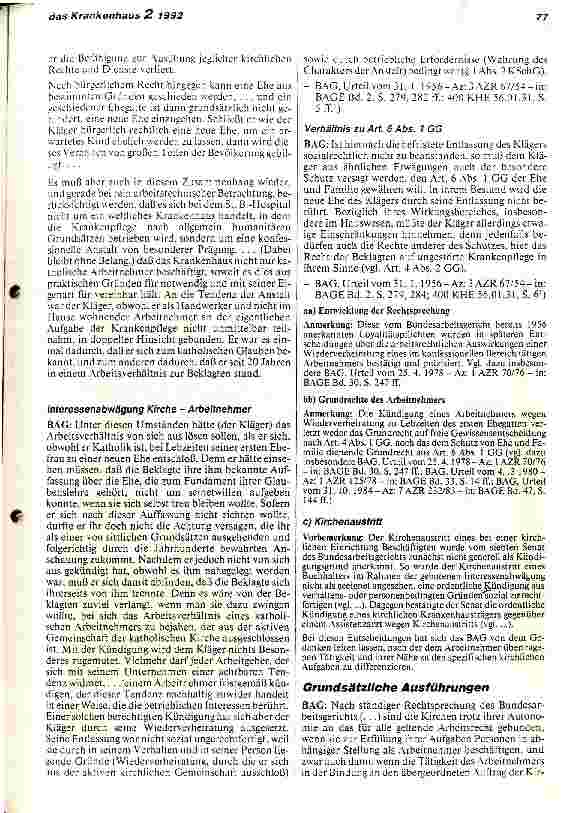 Vorschauseite 5: Das kirchliche Krankenhaus in der höchstrichterlichen Rechtssprechung (V)