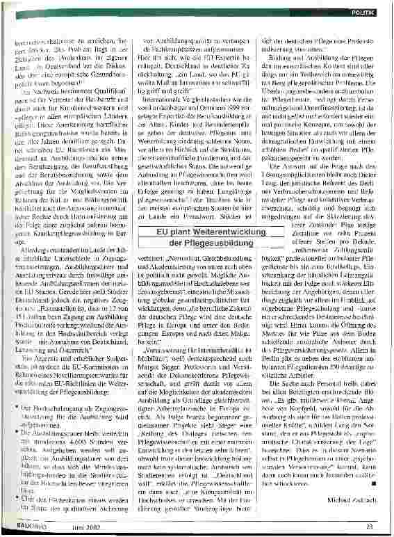 Vorschauseite 2: Deutscher Pflegekongress 2002: Schrittmacher Europa