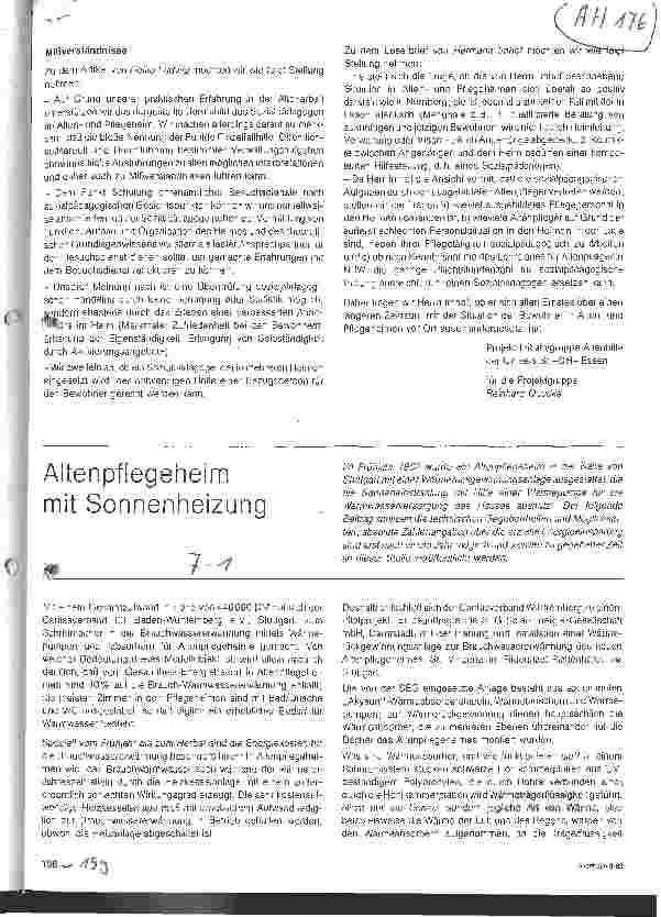 Vorschauseite 1: Altenpflegeheim mit Sonnenheizung
