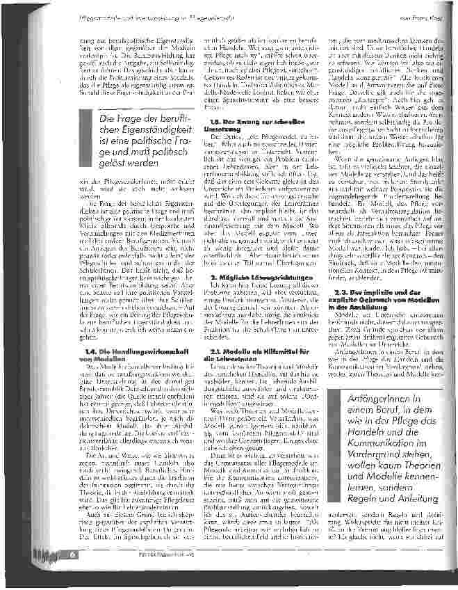 Vorschauseite 3: Pflegemodelle und ihre Umsetzung im Pflegeunterricht
