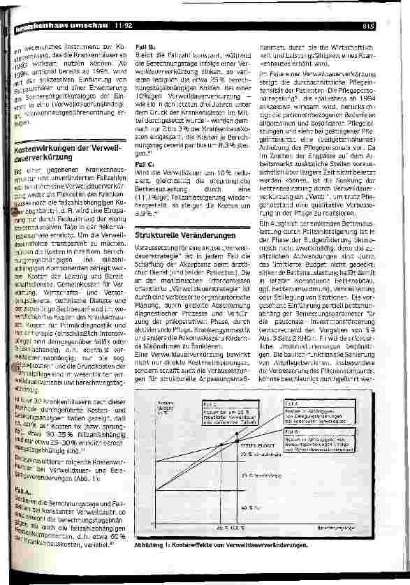 Vorschauseite 2: Kostensenkung durch Verweildauerverkürzung Unter den Rahmenbedingungen des Gesundheitsstrukturgesetzes 1993