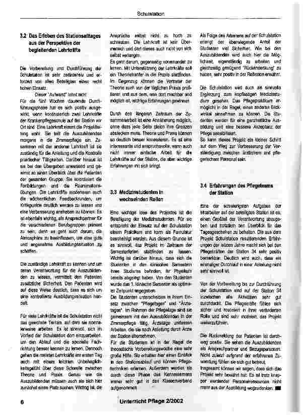 Vorschauseite 3: Schulstationein Projekt der Krankenpflegeschule des Universitätsklinikums Benjamin Franklin