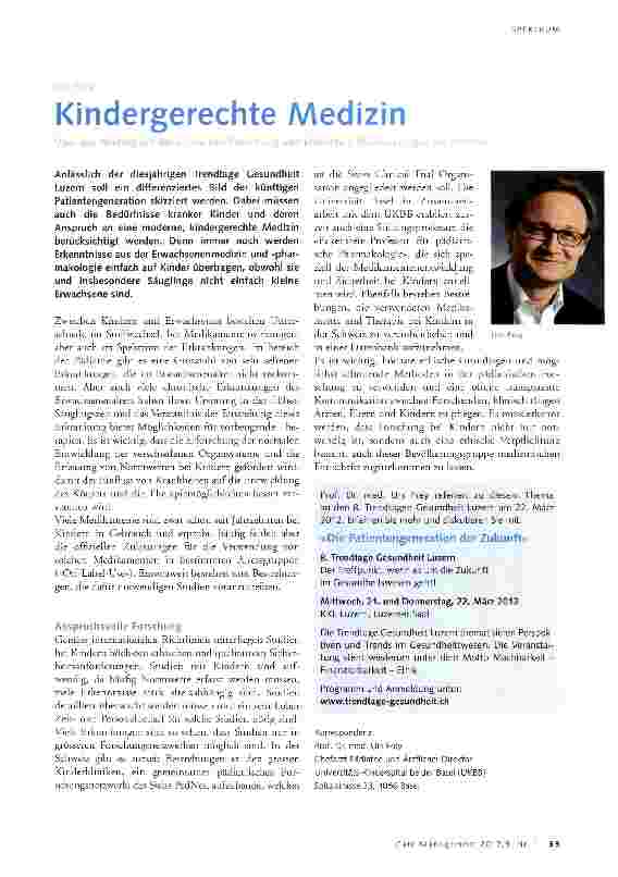 Vorschauseite 1: Kindergerechte Medizin