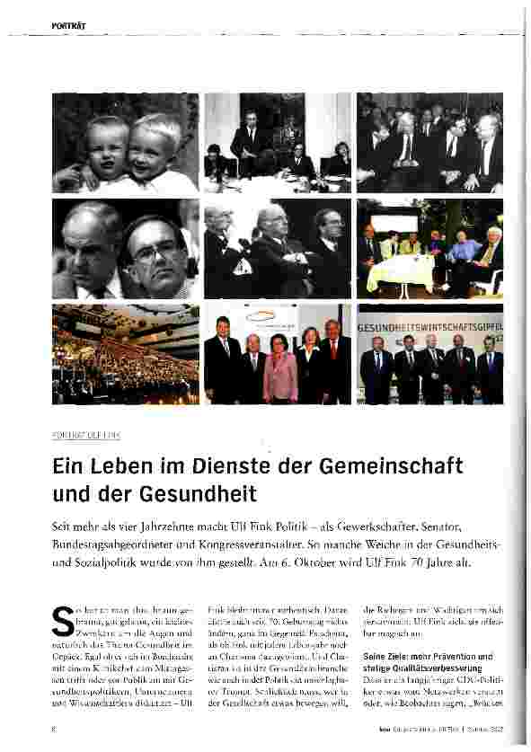 Vorschauseite 1: Ein Leben im Dienste der Gemeinschaft und der Gesundheit