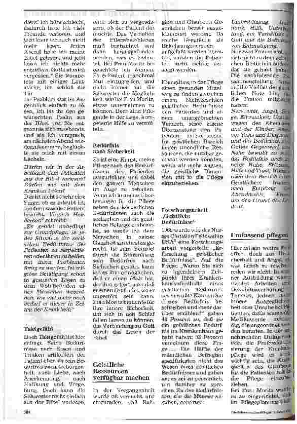 Vorschauseite 2: Krankenpflege und Seelsorge
